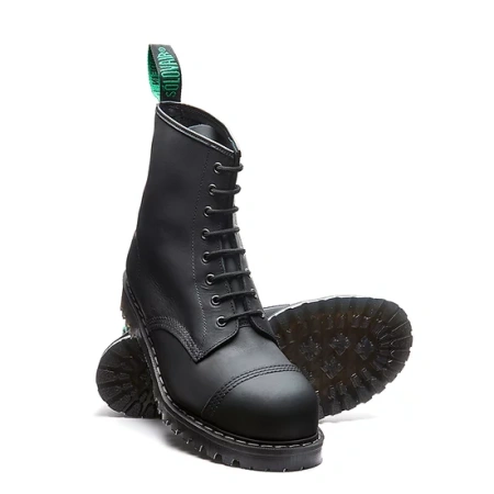Ботинки Solovair steel toe cap 8 eye boot in black greasy