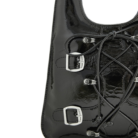 Кожаная лаковая мини-сумка New Rock