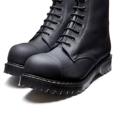 Ботинки Solovair steel toe cap 8 eye boot in black greasy
