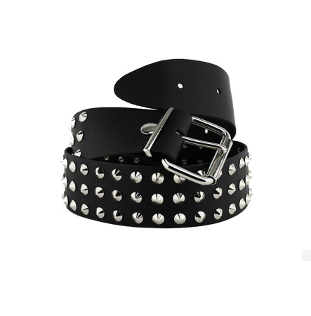 Ремень кожаный 3 ROW CONICAL STUDS