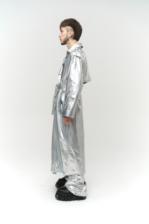 Тренчкот MIRBA LACQUER серебряный