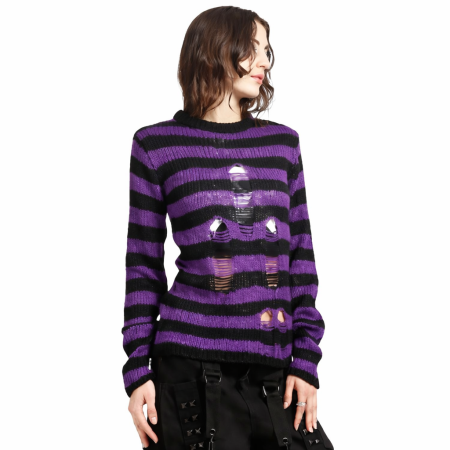 Свитер Tripp Nyc RAG STRIPE PURPLE