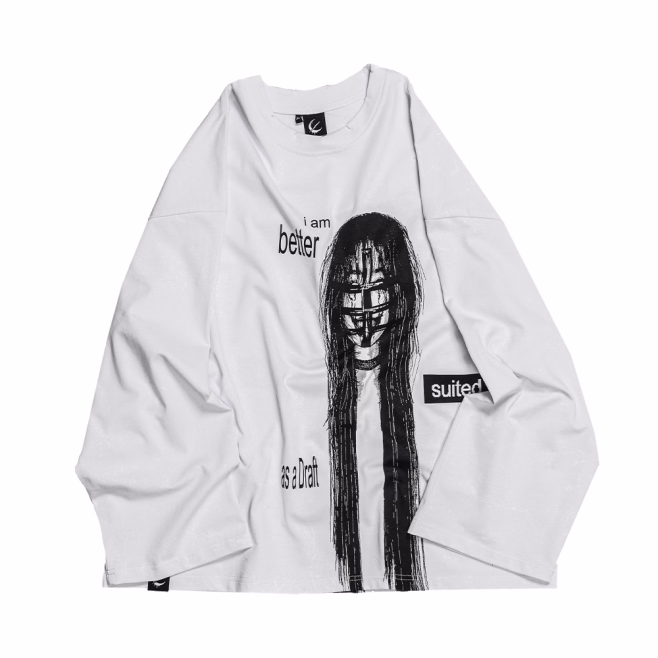 Лонгслив bladnes SCREAM WHITE