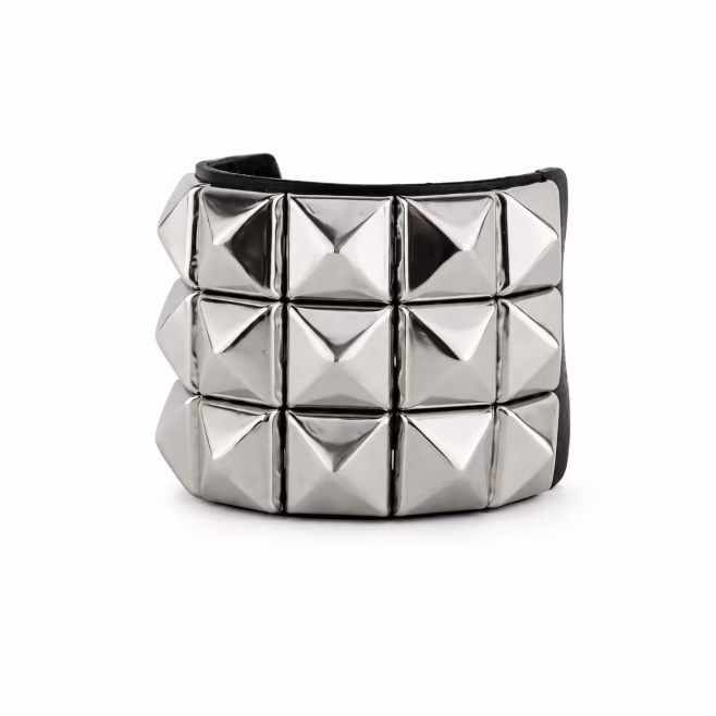 Напульсник Underground 3 ROW NICKEL PYRAMID STUDS SILVER