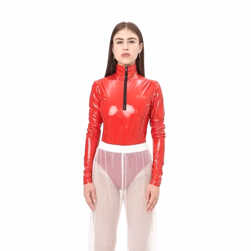 Боди MIRBA BODYZIP-LACQUER красный